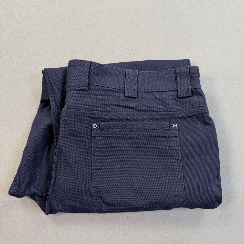 Duluth Trading Co Pants Mens 44x32 Navy Relaxed Fit Canvas Carpenter Workwear